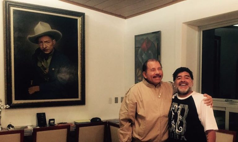 Nicaragua President Meets With Diego Maradona
