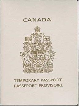 Cover of Canadian temporary passport