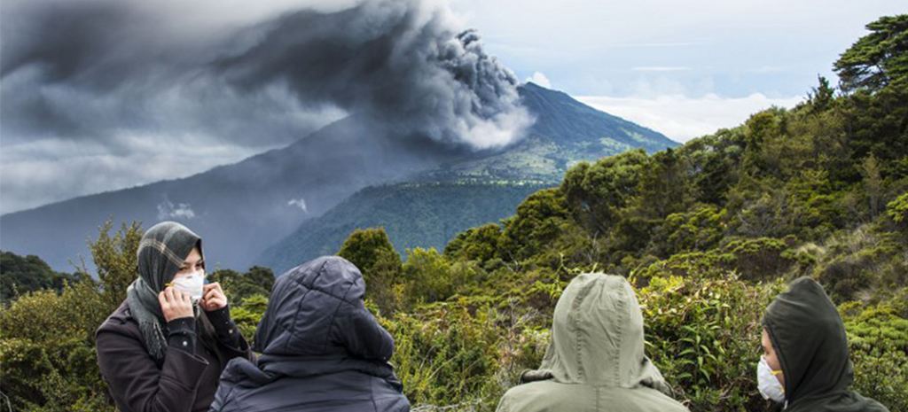 The Turrialba volcano now in its fourth day of spewing ash, gases and pyroplastic material